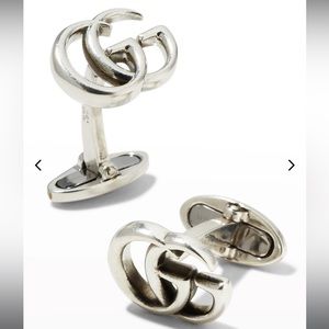GUCCI Silver GG Marmont 17mm Cufflinks